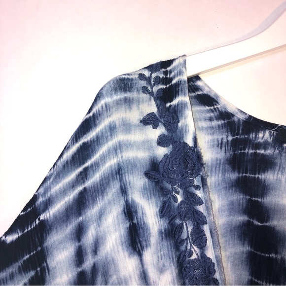 Torrid Boho Tie Dye Floral Embroidered Beach Cover Up - Picture 13 of 16
